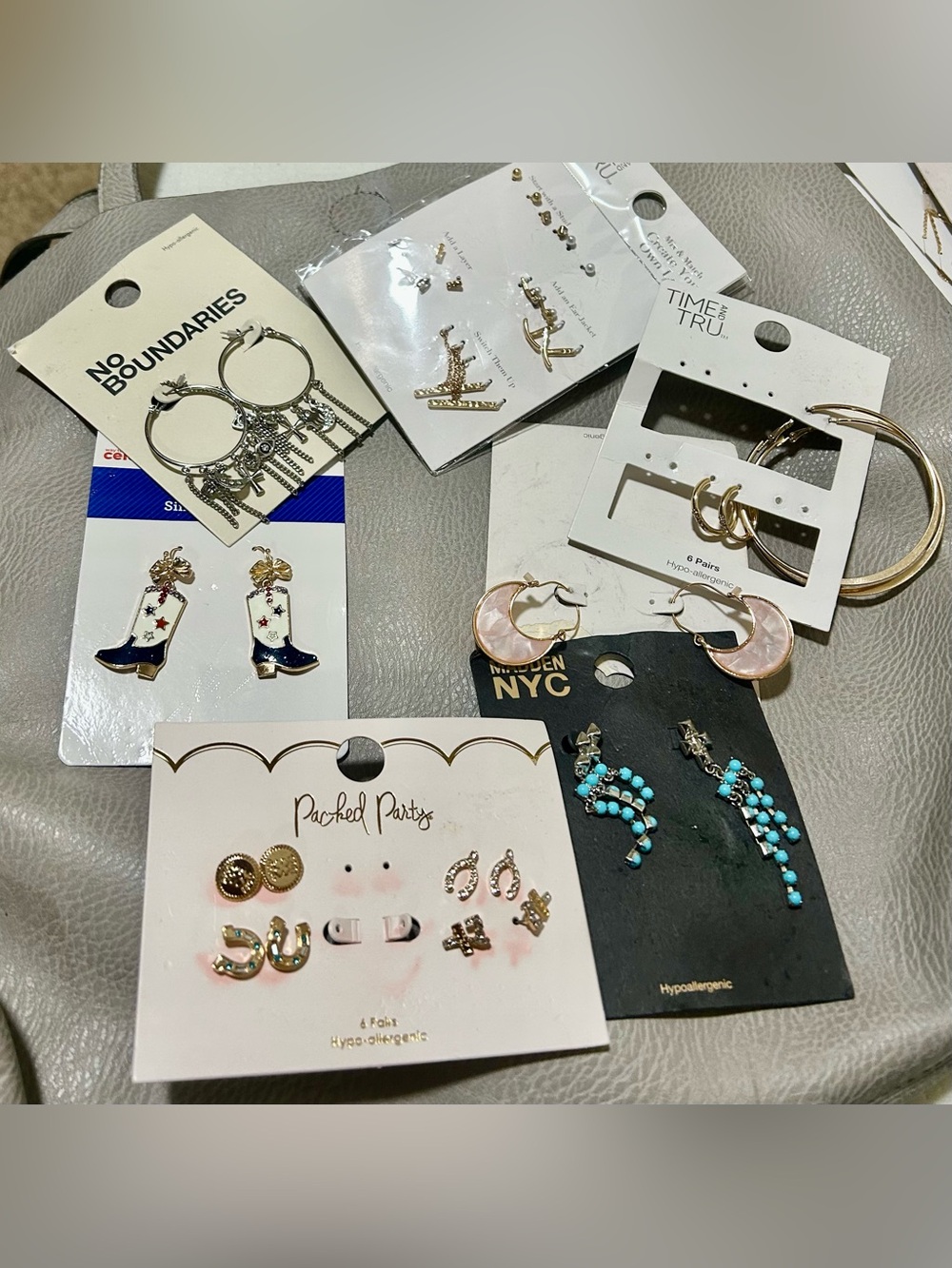 Assorted Women's Earring Set - Gold, Pink, Turquoise